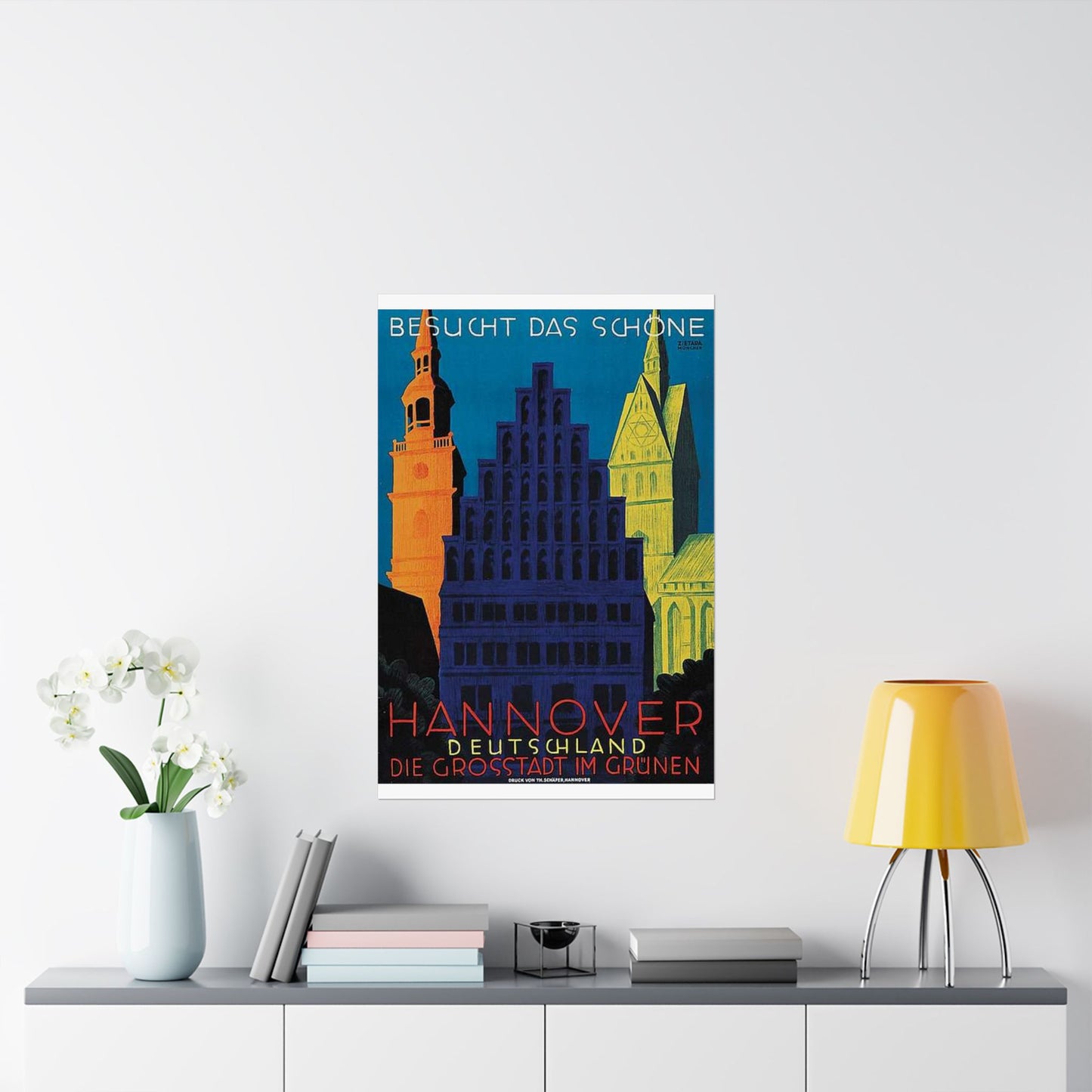 1930 circa Valentin Zietara Plakat Hannover, die Großstadt im Grünen High Quality Matte Wall Art Poster for Home, Office, Classroom