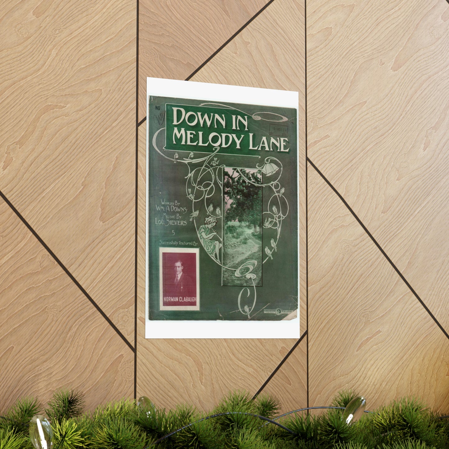 Down in melody lane - Public domain American sheet music High Quality Matte Wall Art Poster for Home, Office, Classroom