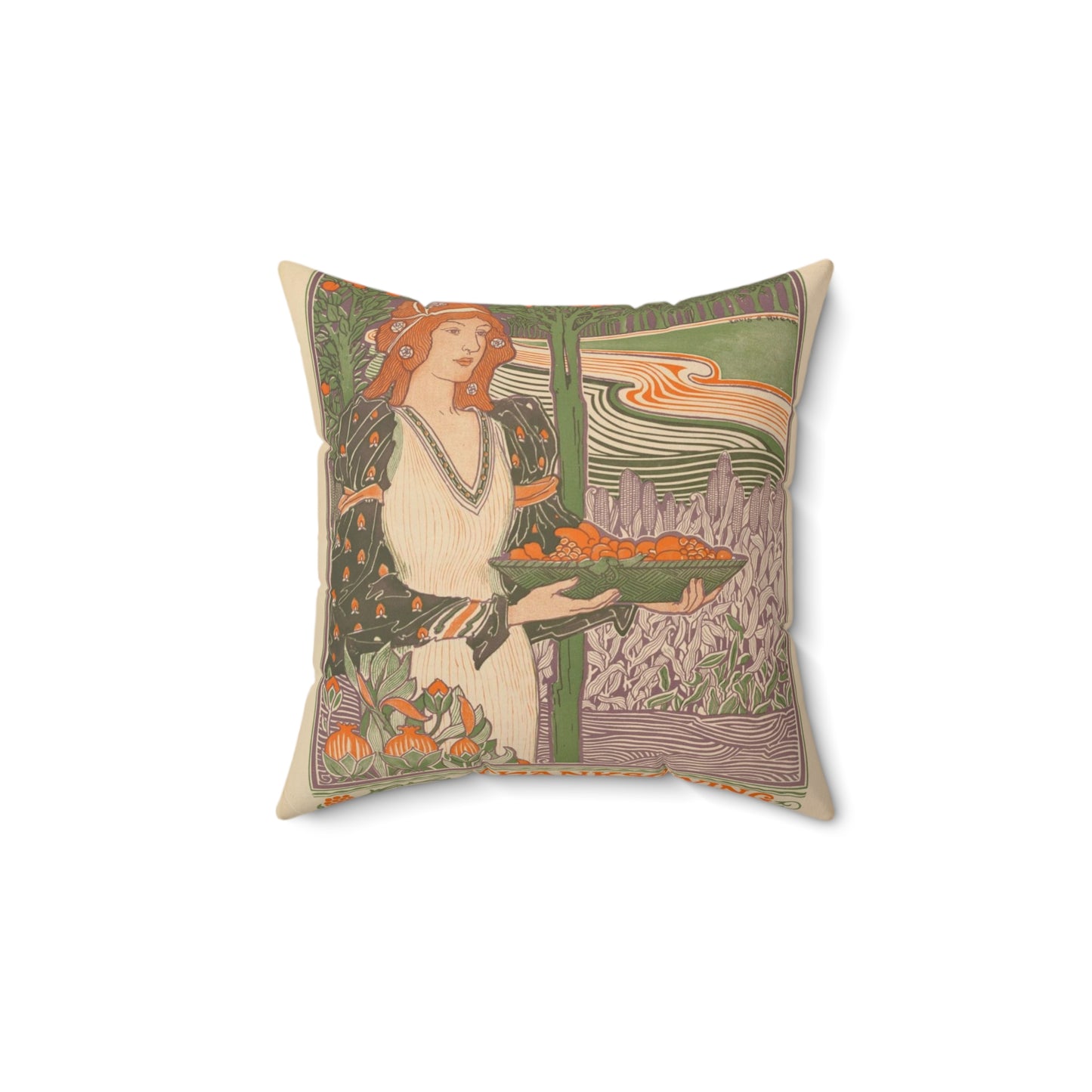 Louis Rhead - Harper's Bazar: Thanksgiving Decorative Accent Square Pillow