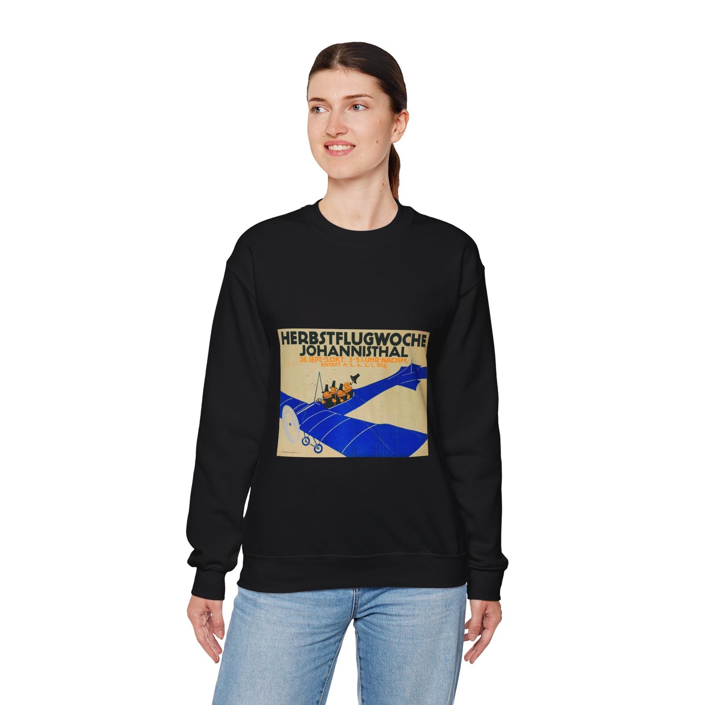Herbstflugwoche Johannisthal - Julius Klinger Black Heavy Blend Adult Crew Neck SweatShirt