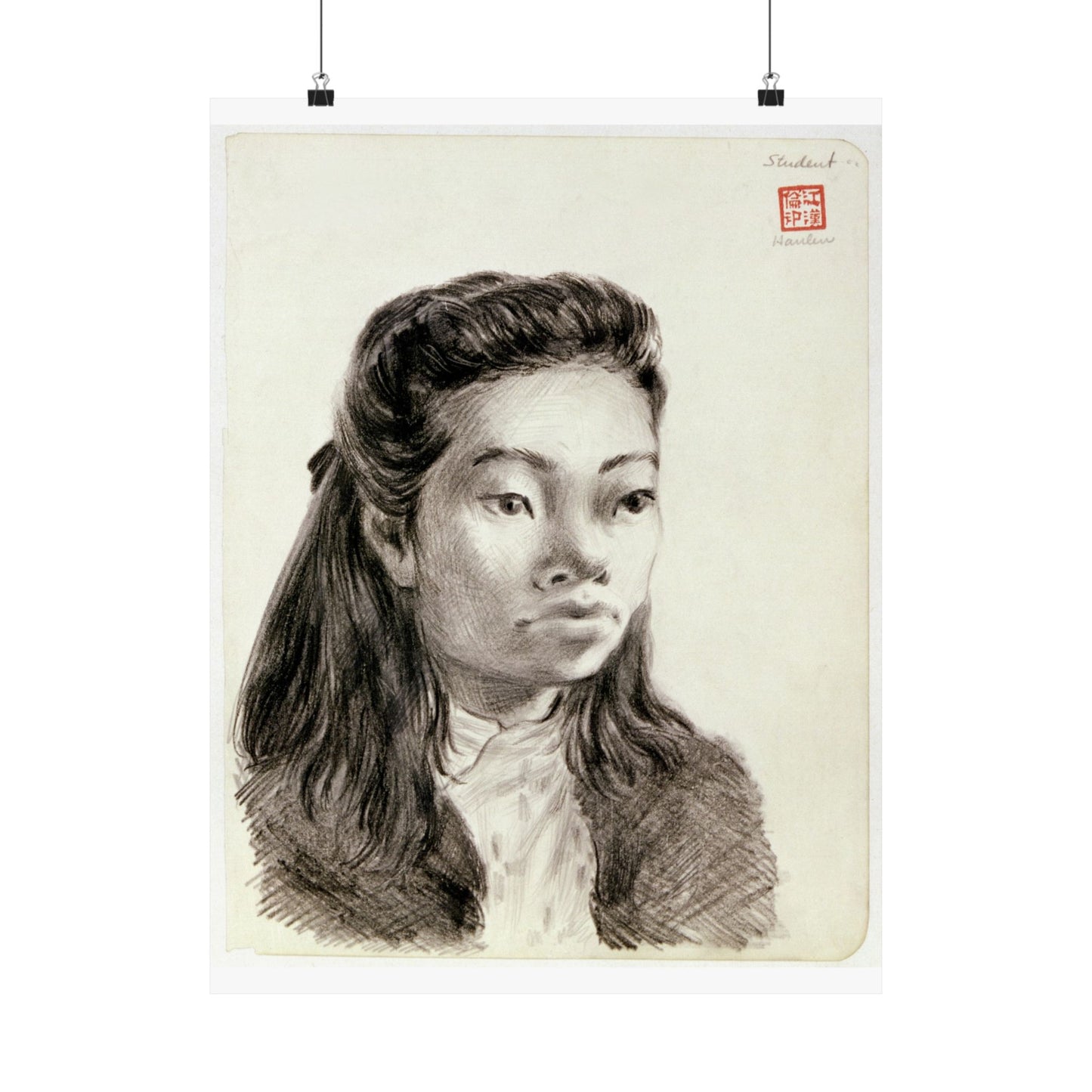 Artwork: "Student," China, 1945- Artist: John G. Hanlen High Quality Matte Wall Art Poster for Home, Office, Classroom