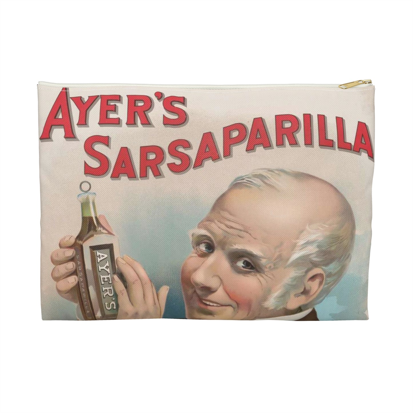 Ayer's sarsaparilla, for all blood diseases, cures others, will cure you Large Organizer Pouch with Black Zipper