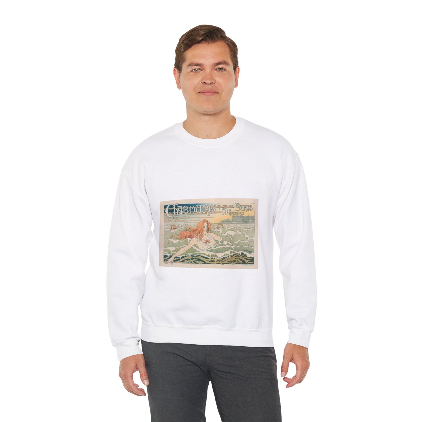 Affiche belge pour le "Casino de Cabourg". White Heavy Blend Adult Crew Neck SweatShirt