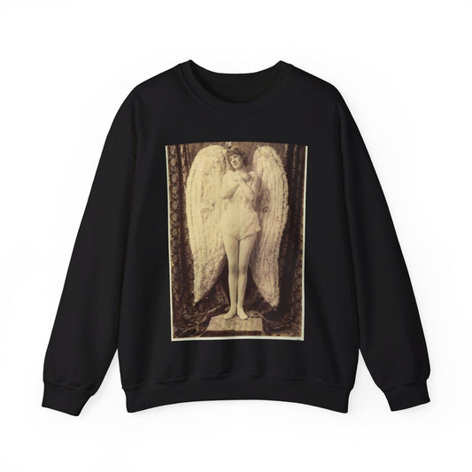 Miss Gertrude Powys as The Angel in the pantomime Sleeping Beauty at the Theatre Royal, 1886 - photographer J. T. Gorus, Sydney (4620310237) Black Heavy Blend Adult Crew Neck SweatShirt