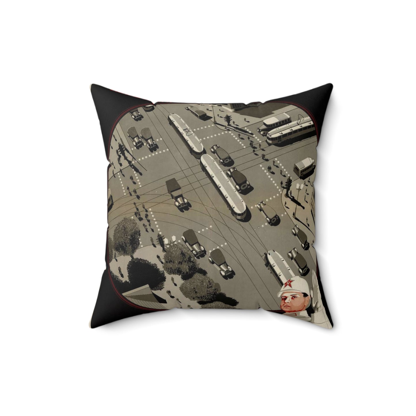 Помни правила уличного движения, Art Deco Poster Decorative Accent Square Pillow