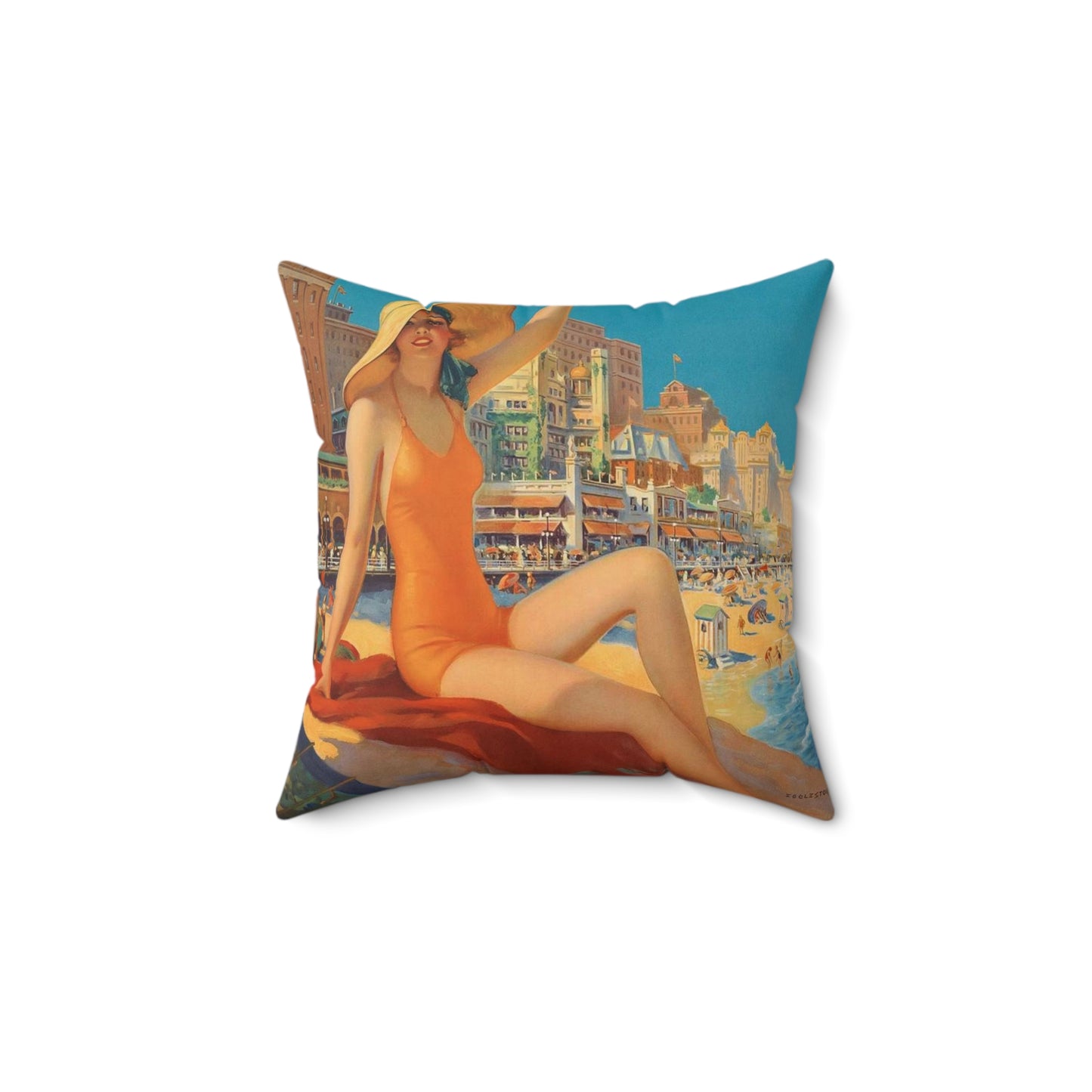 Edward M. Eggleston - Pennsylvania Railroad - Atlantic City, 1935 Decorative Accent Square Pillow