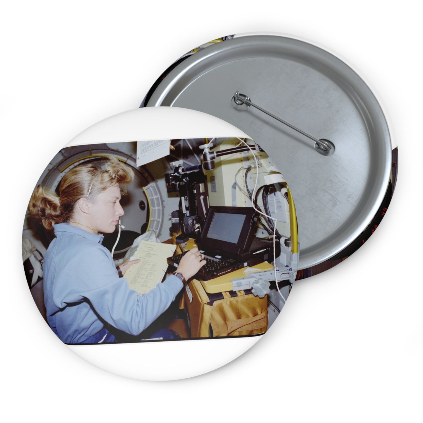 S47-238-020 - STS-047 - Public domain NASA photogrpaph Pin Buttons with Crisp Design