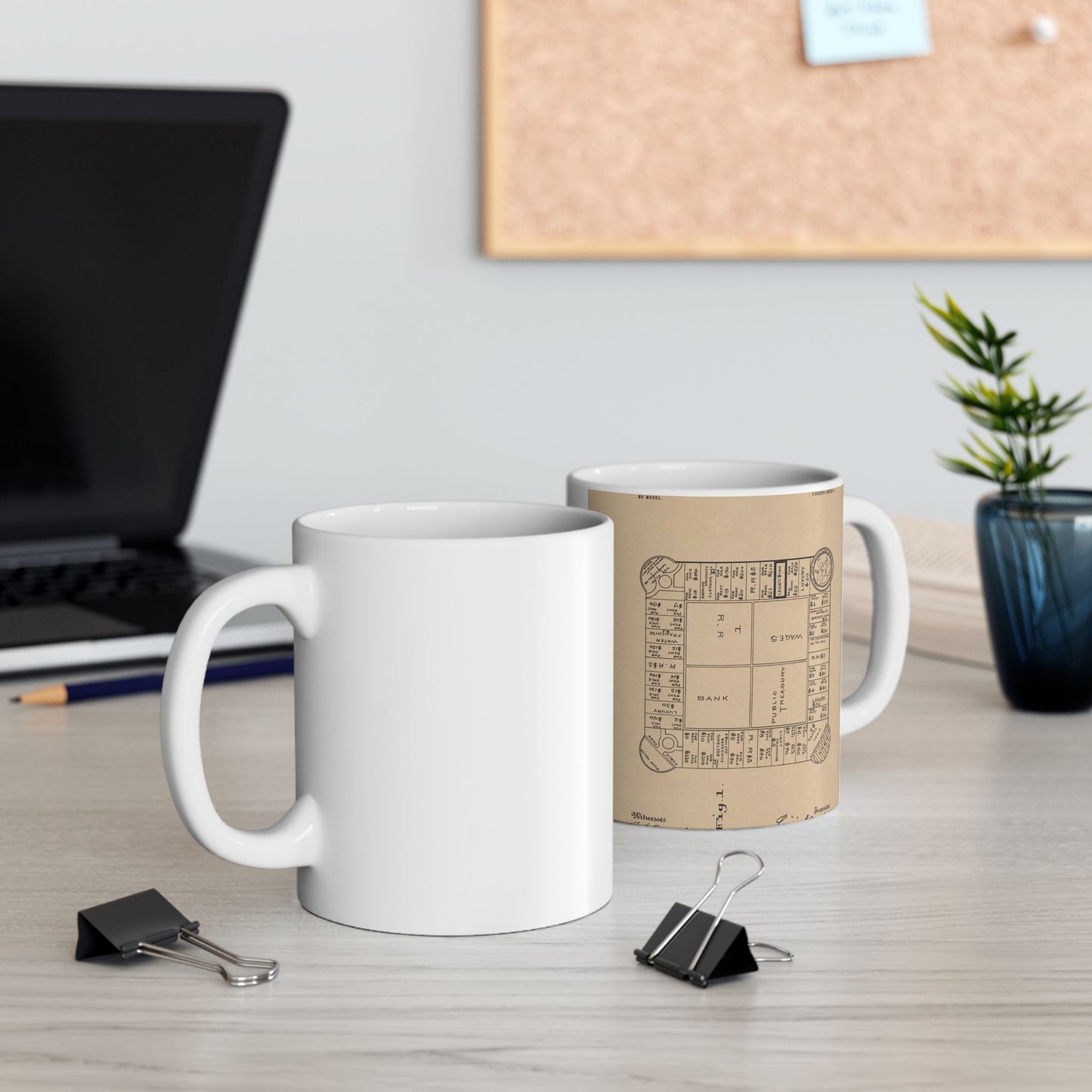 Patent Drawing of Engine - Drawing for a Game Board Public domain  image Beautiful Novelty Ceramic Coffee Mug 11oz