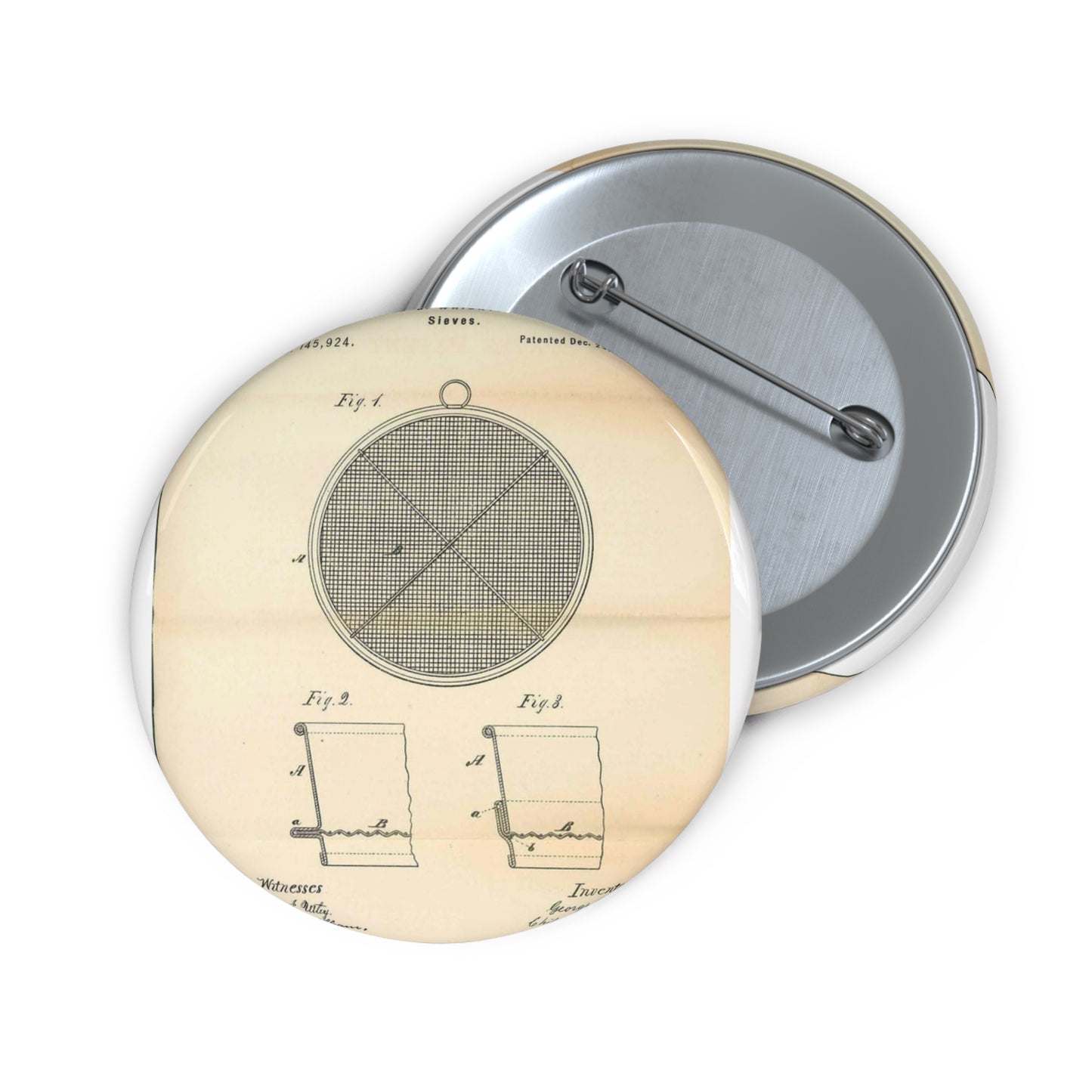 Patent Case File No. 145,924, Improvement in Sieves, Inventor- George Wright. - DPLA - a7a17ded40bdce4ed8e081156174bb00 (page 16) Pin Buttons with Crisp Design