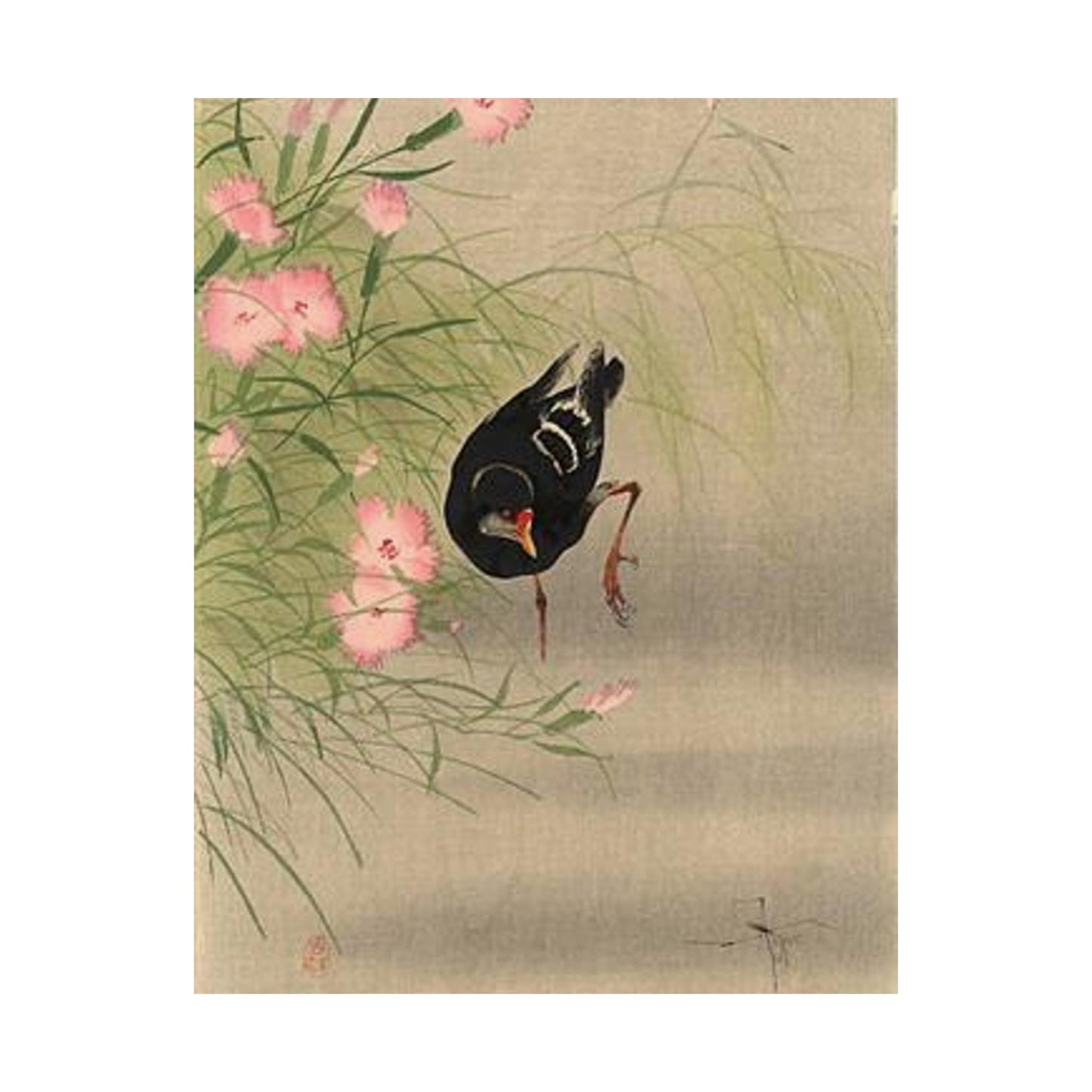 Koson - gallinule-bird-and-water-strider, Ohara Koson High Quality Matte Wall Art Poster for Home, Office, Classroom