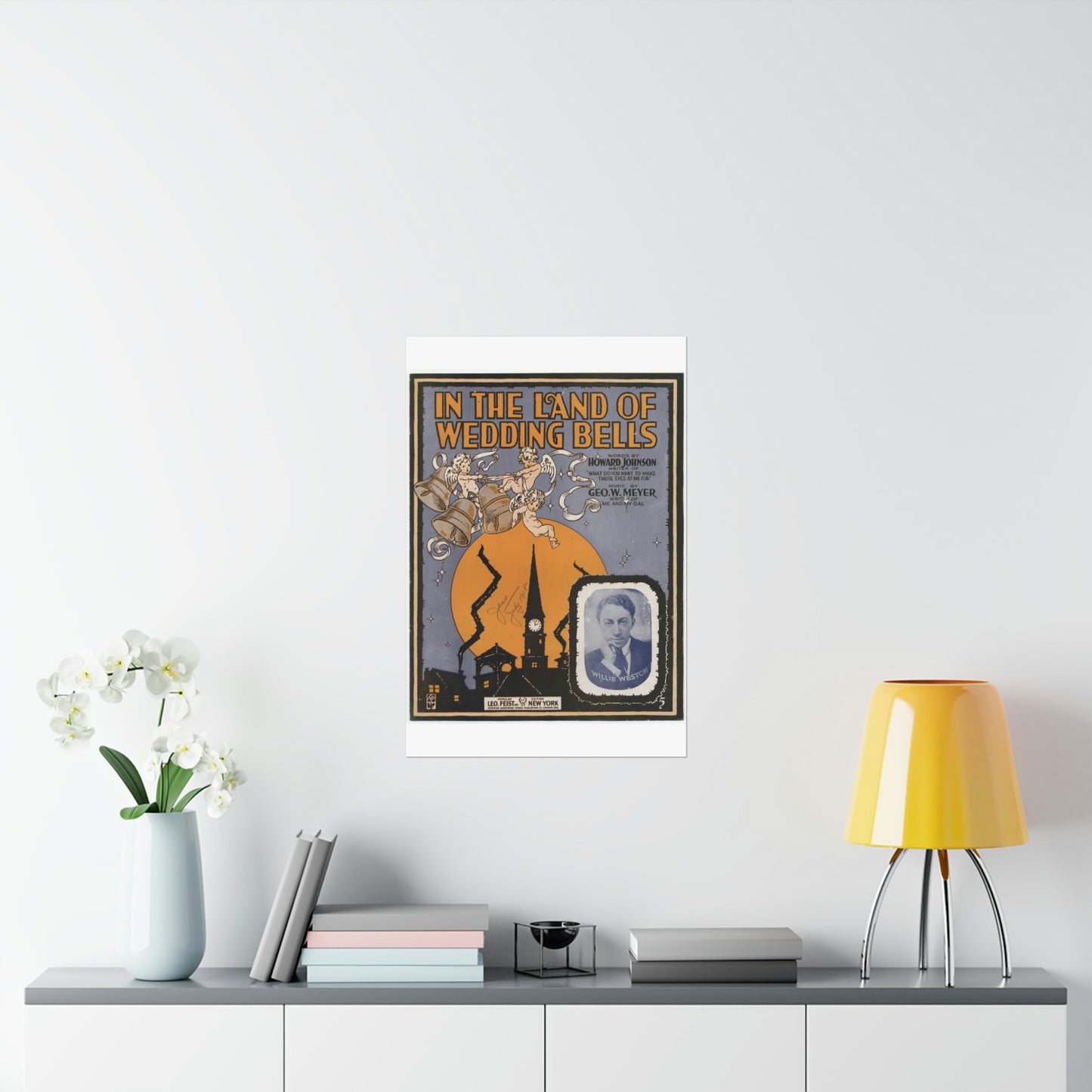 In the land of wedding bells - Public domain American sheet music High Quality Matte Wall Art Poster for Home, Office, Classroom