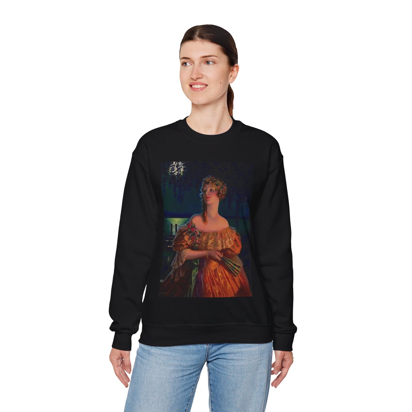 "Dixie", print of painting by Edward Mason Eggleston, 1929 Black Heavy Blend Adult Crew Neck SweatShirt