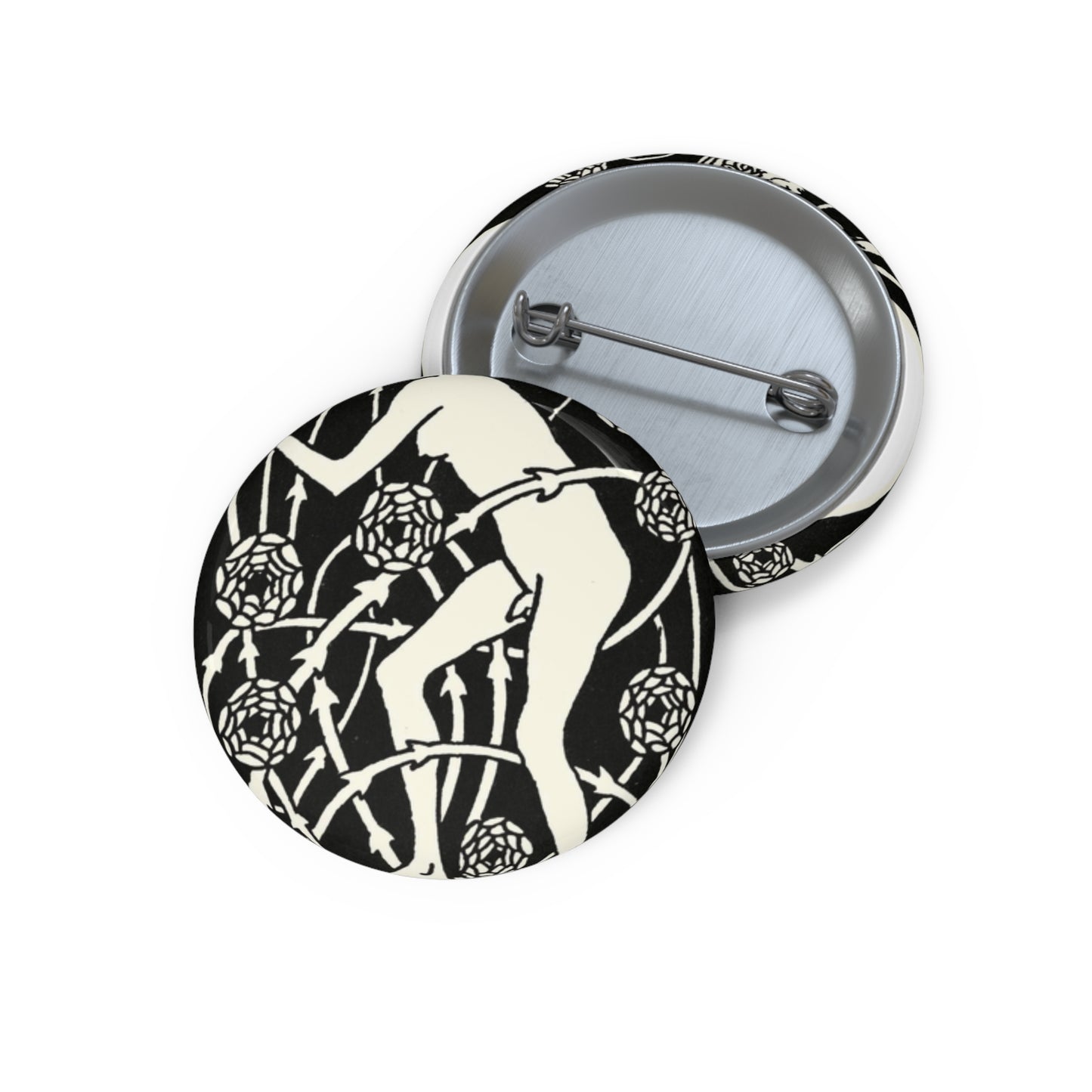 Hermaphroditus. Aubrey Beardsley - Le Morte d'Arthur Pin Buttons with Crisp Design