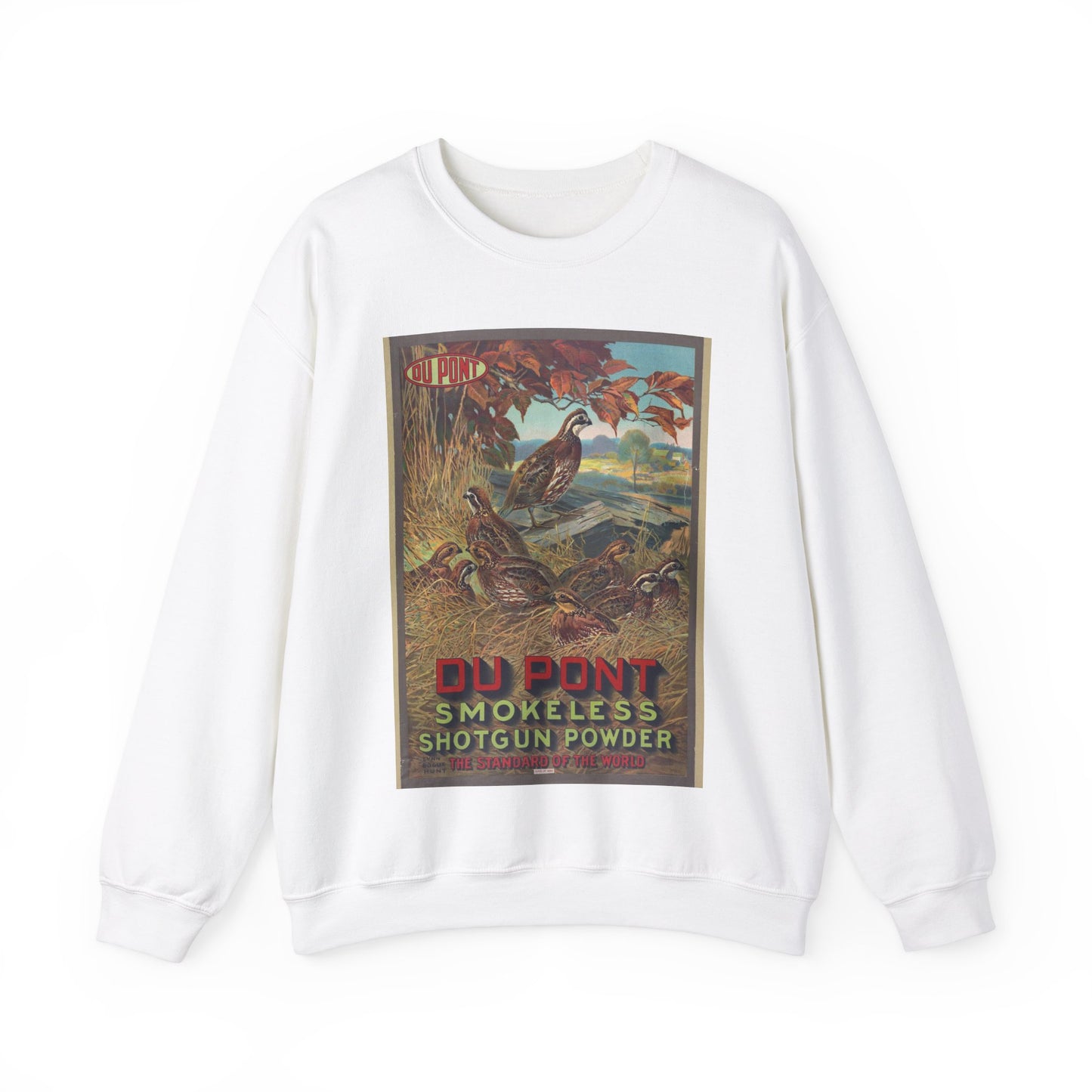 Du Pont smokeless shotgun powder - the standard of the world LCCN2006676699 White Heavy Blend Adult Crew Neck SweatShirt