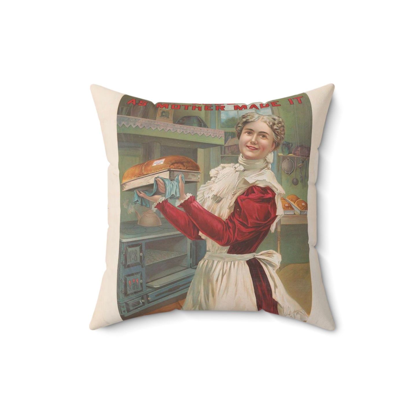 "Mother's bread" pure as mother made it. Made by J.A. Dahn & Son, 15, 17, 19, North Oxford St., Brooklyn Decorative Accent Square Pillow