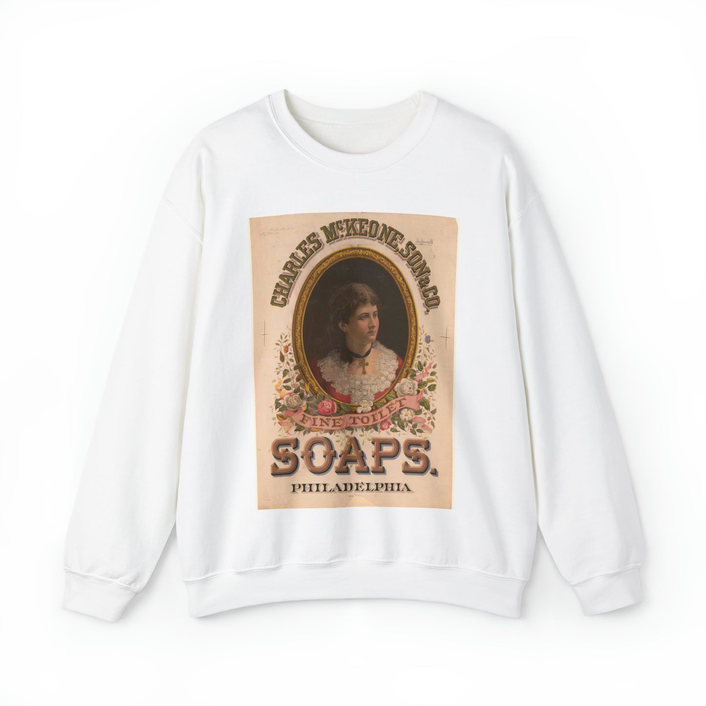 Charles McKeone, Son & Co., fine toilet soaps, Philadelphia White Heavy Blend Adult Crew Neck SweatShirt