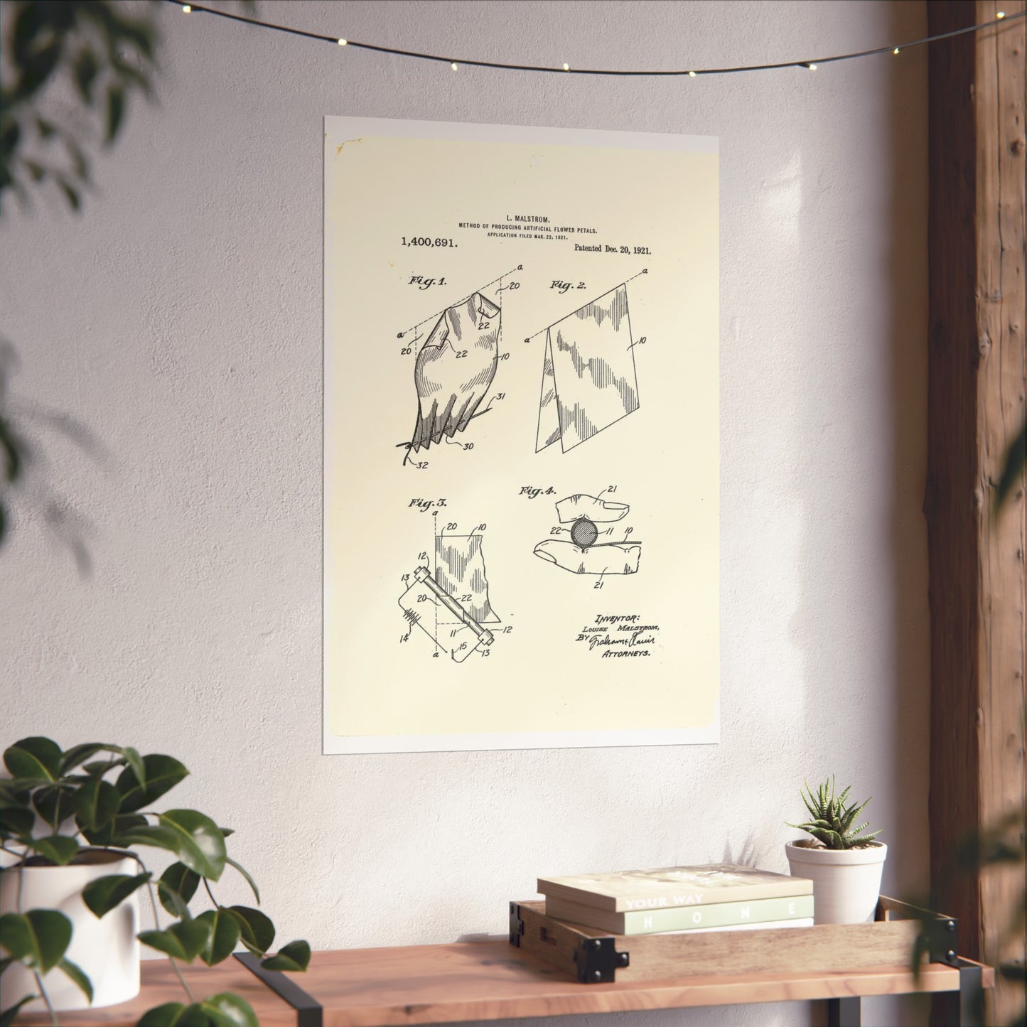 Patent Case File No. 1,400,691, Method of Producing Artificial-Flower Petals, Inventor- Louise Malstrom. - DPLA - 6710c28c24e0449480bf0fb8ddb4a41d (page 4) High Quality Matte Wall Art Poster for Home, Office, Classroom