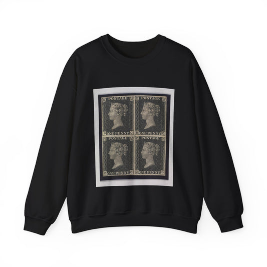 "Penny Black" postage stamps - postal stamp Black Heavy Blend Adult Crew Neck SweatShirt