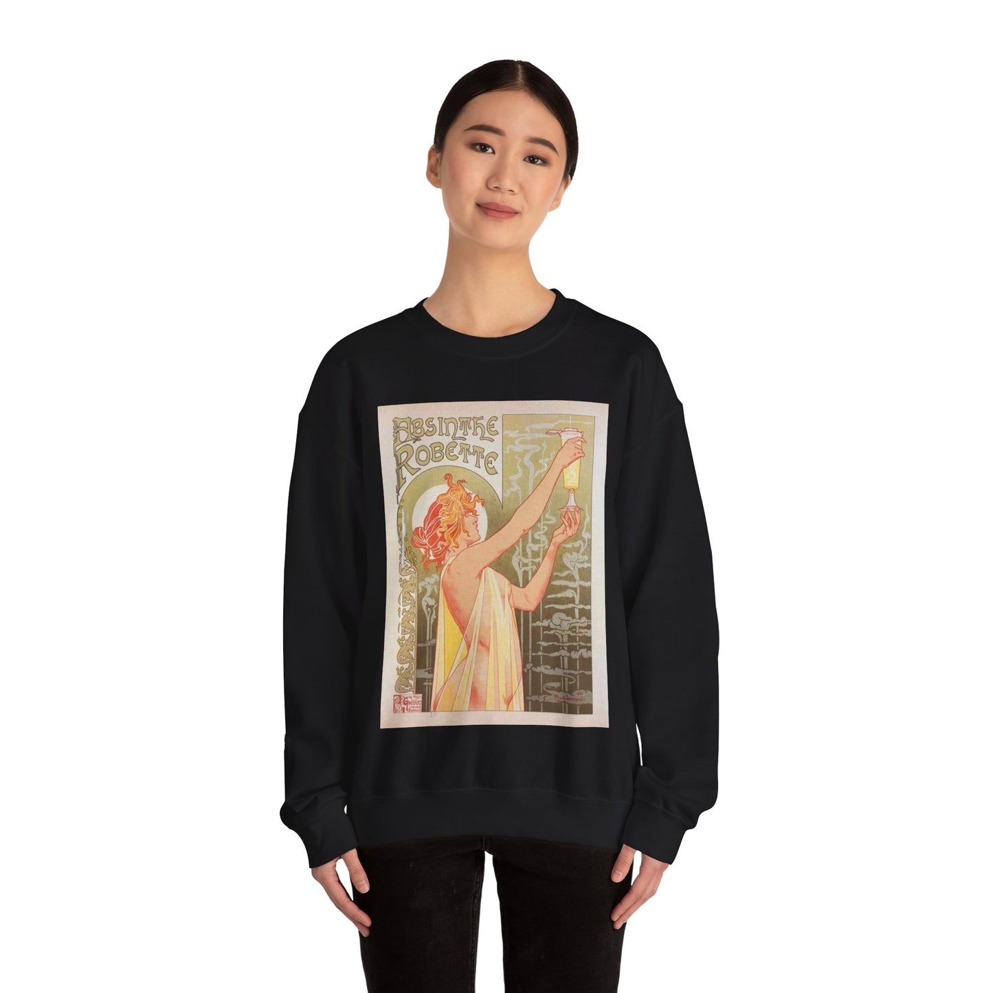 Affiche belge pour l' "Absinthe Robette". Black Heavy Blend Adult Crew Neck SweatShirt