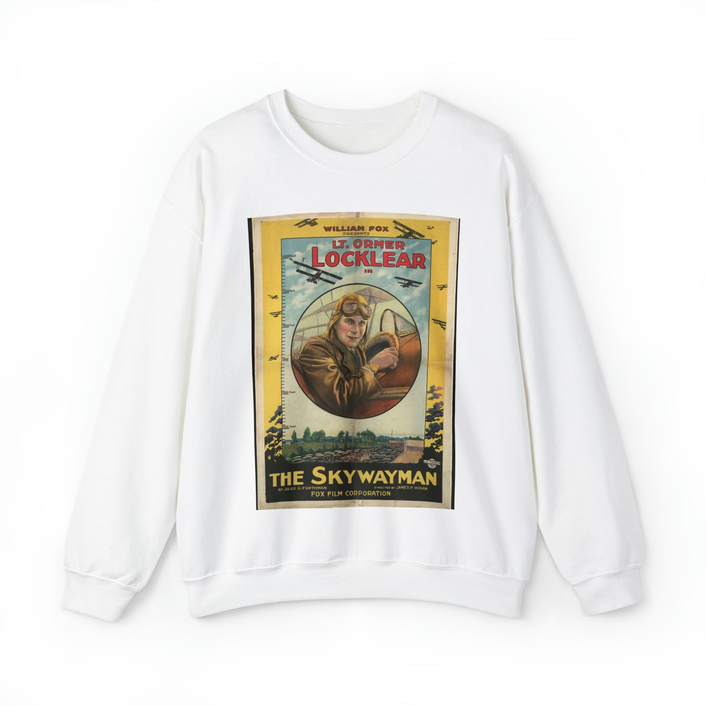 William Fox presents Lt. Ormer Locklear in The skywalker White Heavy Blend Adult Crew Neck SweatShirt