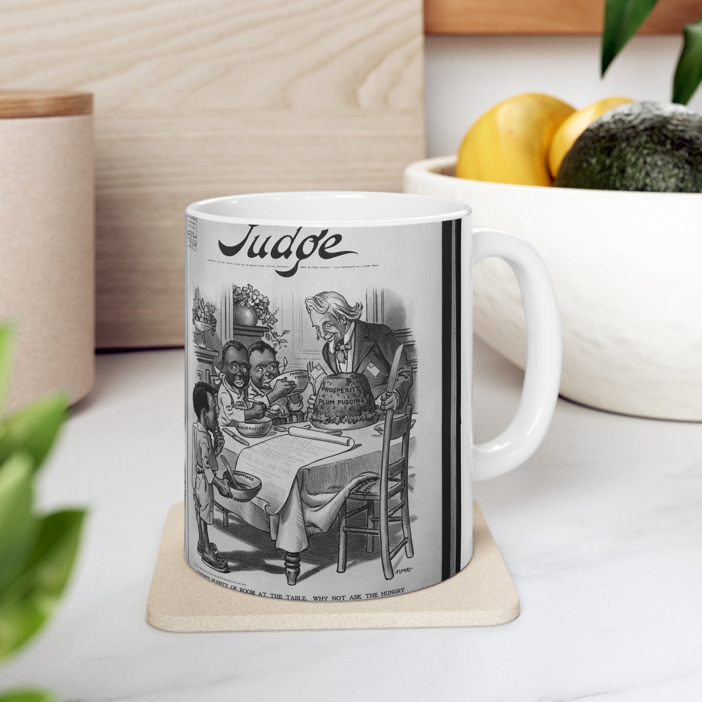 There's plenty of room at the table. Why not ask the hungry little fellow to sit down? / Flohri. Beautiful Novelty Ceramic Coffee Mug 11oz