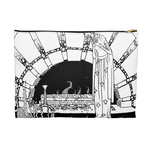 Old french fairy tales 0182 - Art nouveau public domain image Large Organizer Pouch with Black Zipper