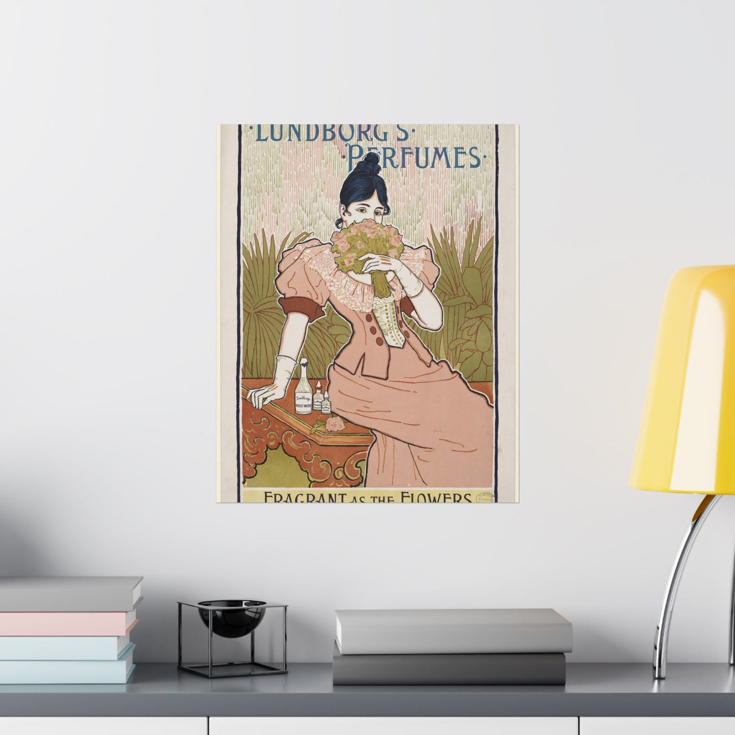 Lundborg's perfumes, Art Nouveau poster High Quality Matte Wall Art Poster for Home, Office, Classroom