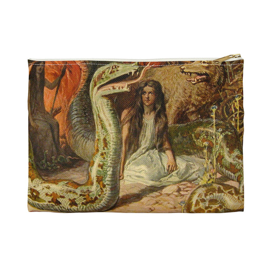 Lokis Gezücht - A painting of a woman sitting in front of a snake Large Organizer Pouch with Black Zipper