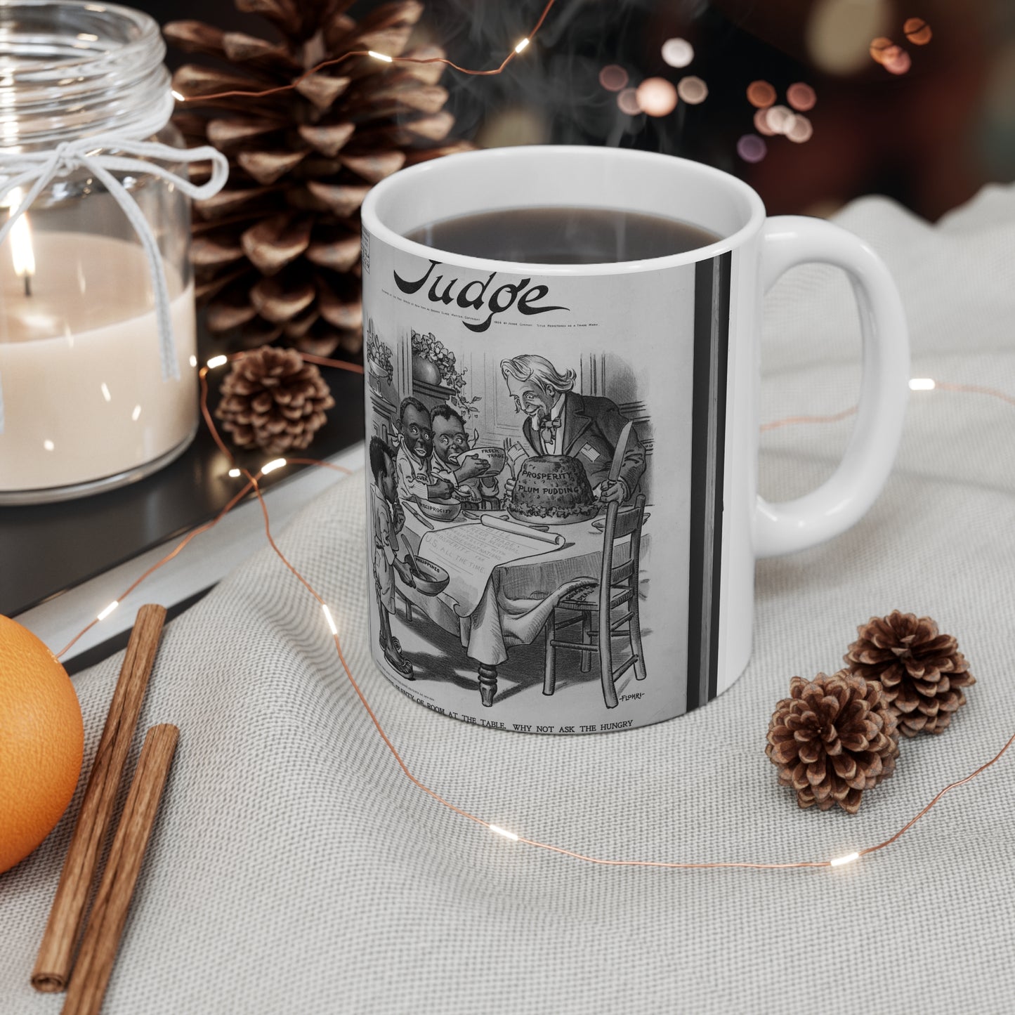 There's plenty of room at the table. Why not ask the hungry little fellow to sit down? / Flohri. Beautiful Novelty Ceramic Coffee Mug 11oz