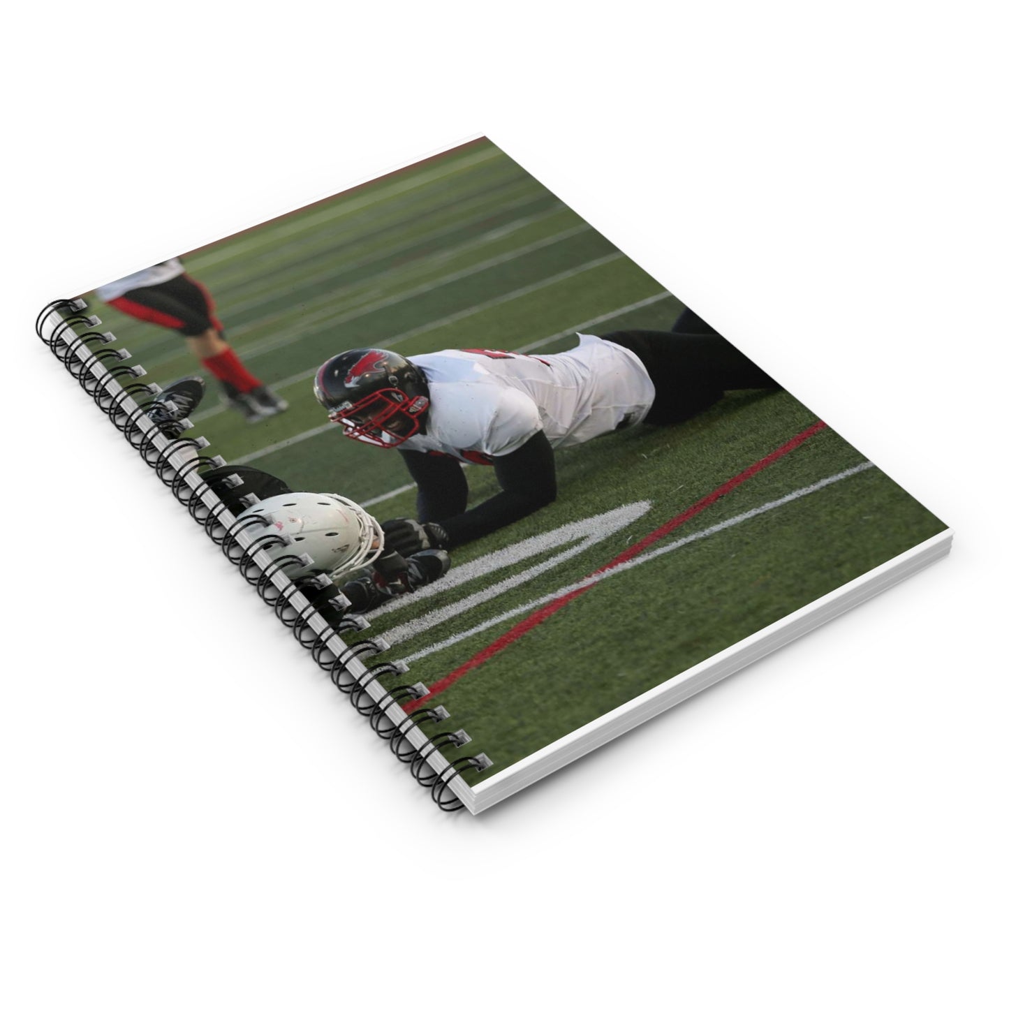 Fred Spencer, Falcons defensive lineman, trips up a Spiral Bound Ruled Notebook with Printed Cover