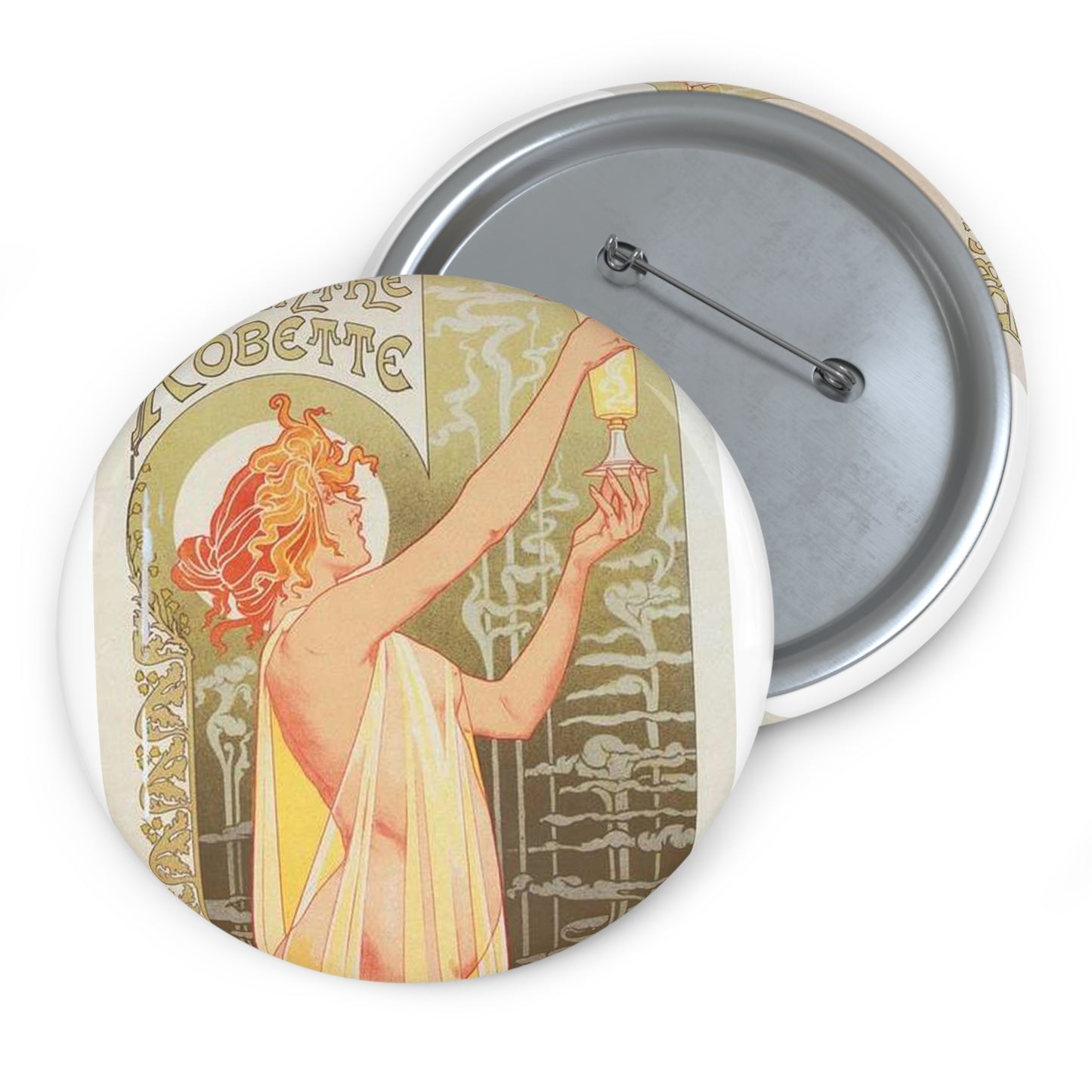 Affiche belge pour l' "Absinthe Robette". Pin Buttons with Crisp Design