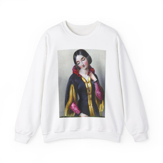 Ana Boemia - A painting of a woman in a black dress White Heavy Blend Adult Crew Neck SweatShirt