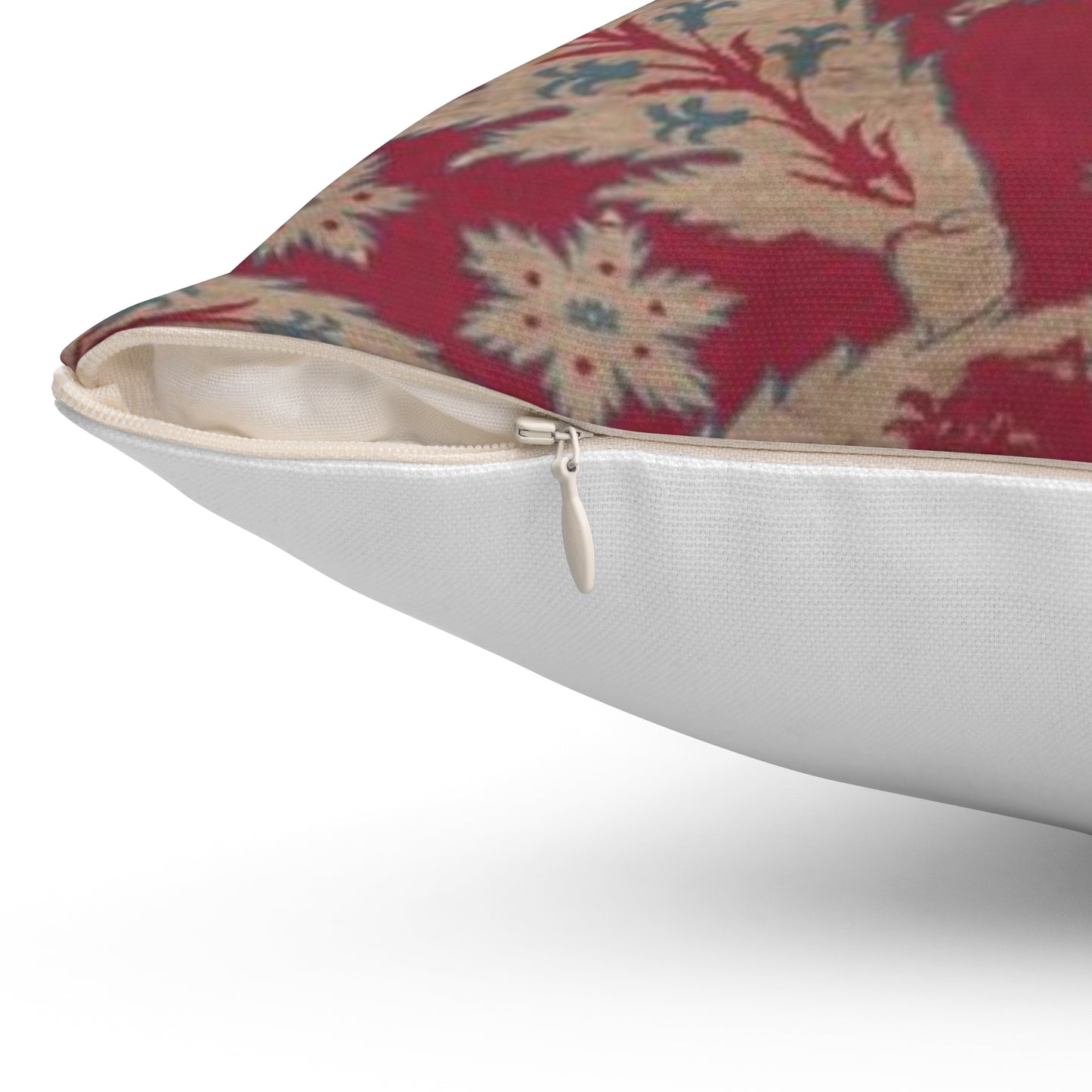 Loom Width with Serrated Leaf Design Decorative Accent Square Pillow