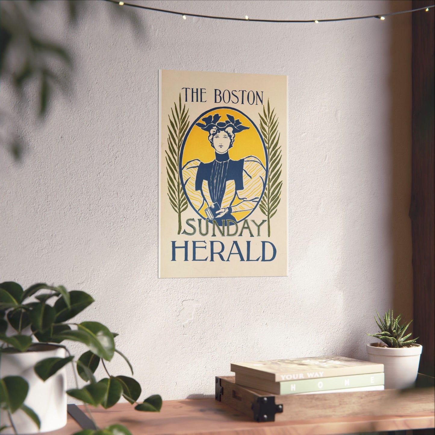 The Boston Sunday herald, Art Nouveau Poster High Quality Matte Wall Art Poster for Home, Office, Classroom