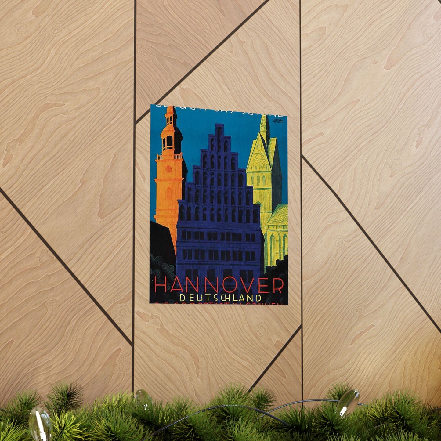 1930 circa Valentin Zietara Plakat Hannover, die Großstadt im Grünen High Quality Matte Wall Art Poster for Home, Office, Classroom