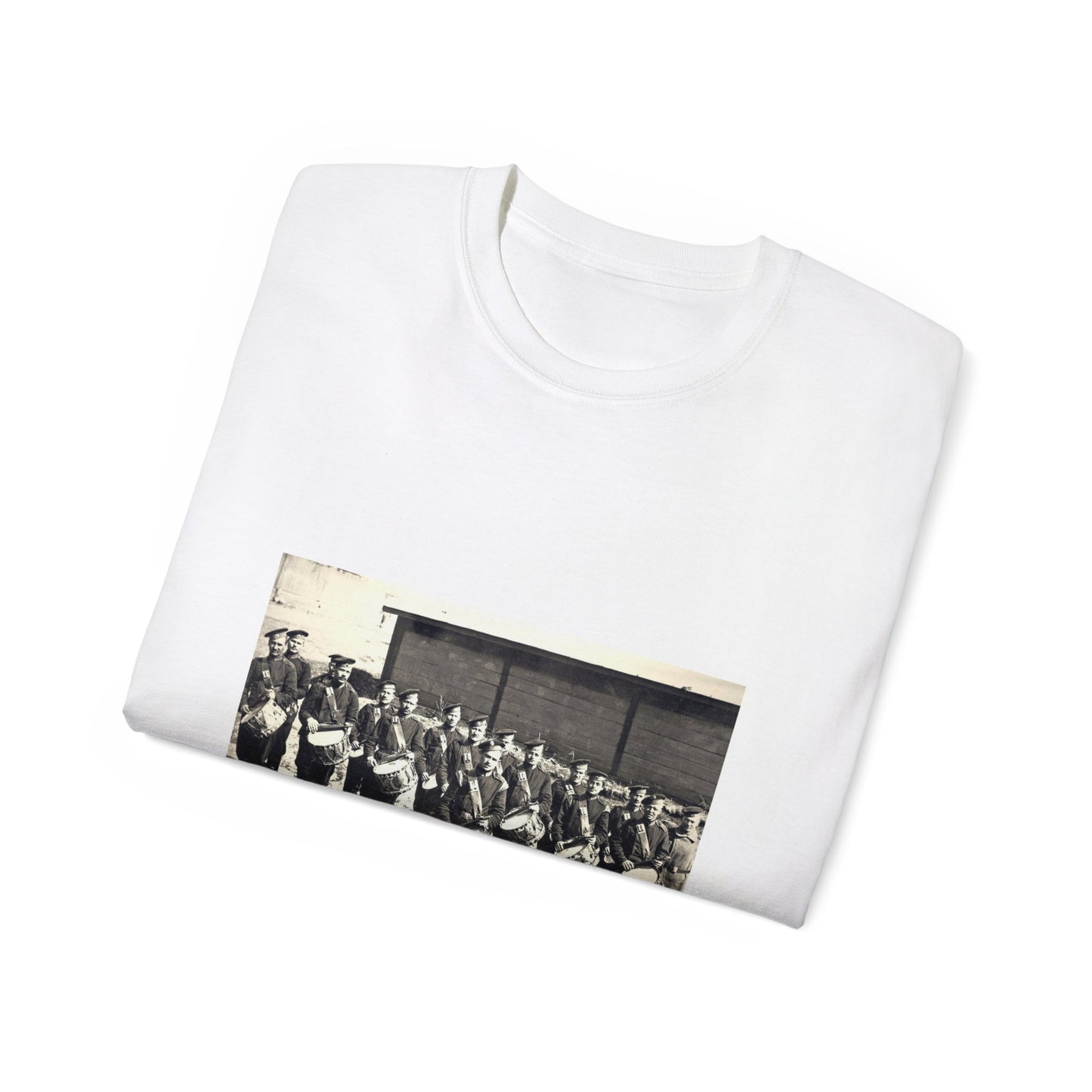 Vladimir, Vokzalnaya Street. A platoon of drummers 10 of the Little Russian Grenadier Regiment. White T-Shirt Gildan 2000 Cotton Unisex