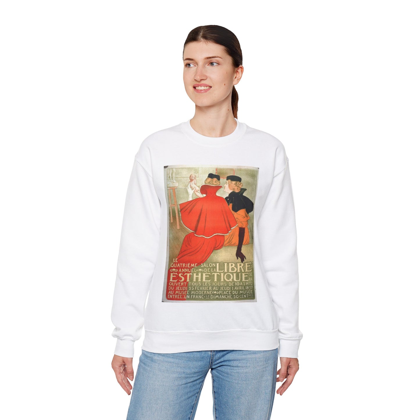 Le quatrième salon annuel de la Libre Esthétique White Heavy Blend Adult Crew Neck SweatShirt