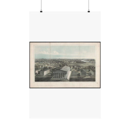 Philadelphia, from Girard College-1850 / J. W. Hill & Smith, del. ;  lith. par B. F. Smith Jr. ; printed in tints by F. Michelin. High Quality Matte Wall Art Poster for Home, Office, Classroom