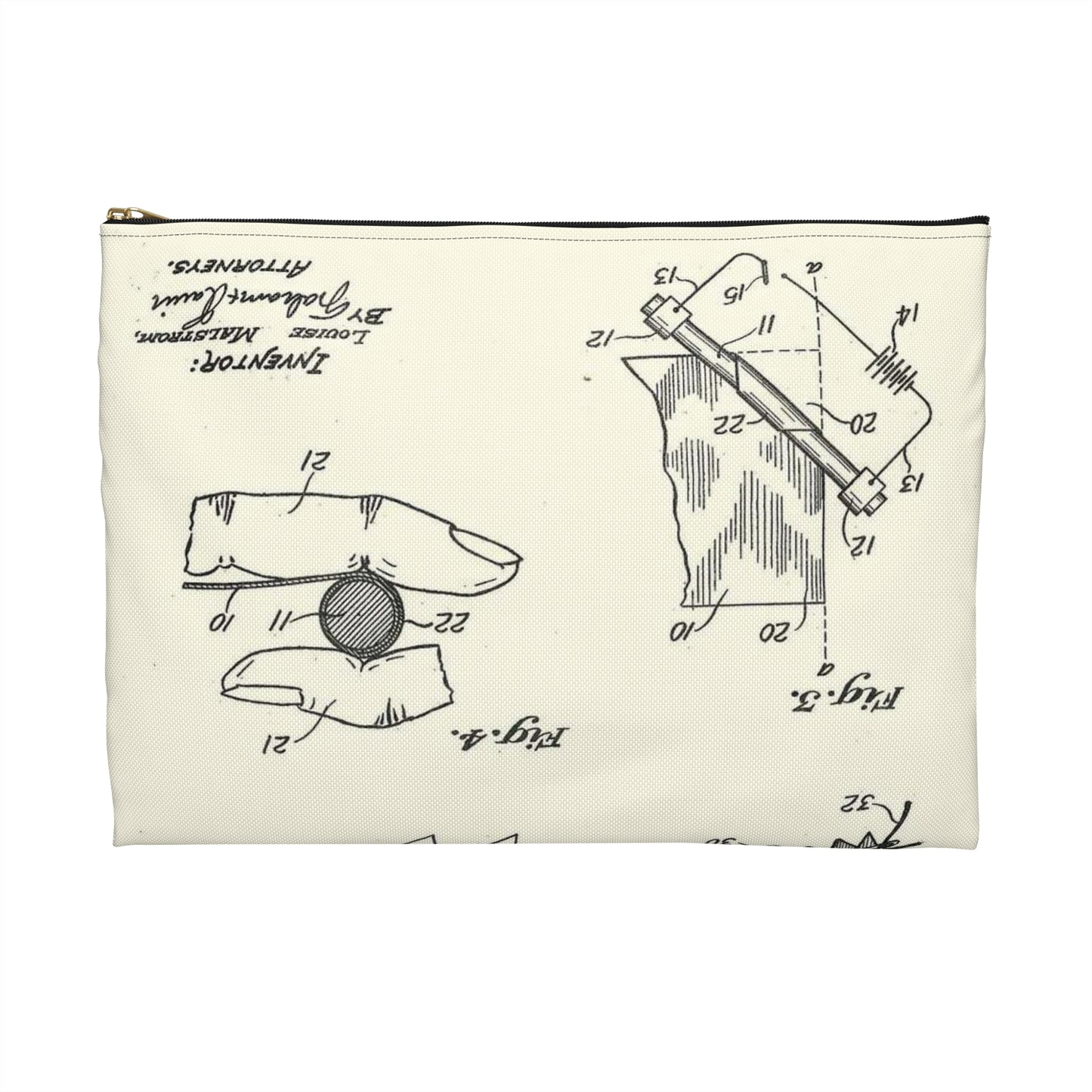 Patent Case File No. 1,400,691, Method of Producing Artificial-Flower Petals, Inventor- Louise Malstrom. - DPLA - 6710c28c24e0449480bf0fb8ddb4a41d (page 4) Large Organizer Pouch with Black Zipper