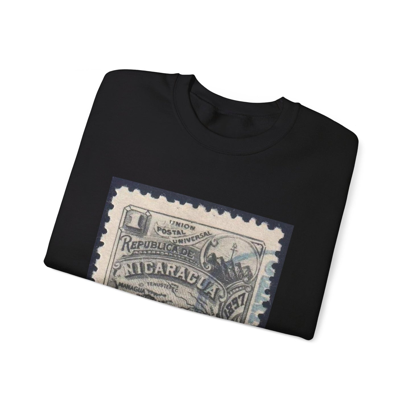 Nicaragua 1897 Sc96u - postal stamp Black Heavy Blend Adult Crew Neck SweatShirt