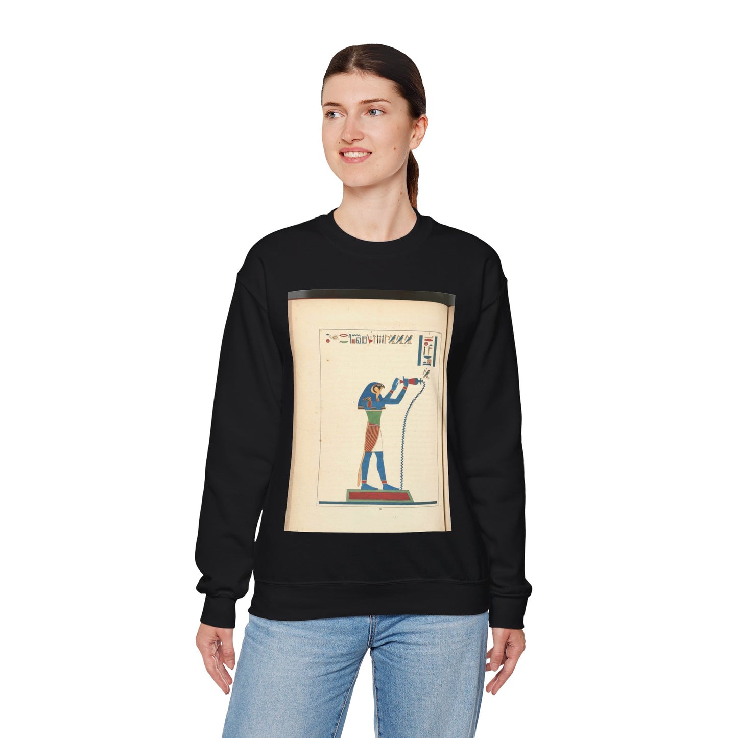 Thoth Trismégiste, le premier Hermès, Hermès Trismégiste. Black Heavy Blend Adult Crew Neck SweatShirt