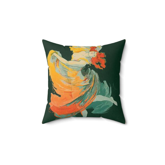 Affiche pour les Folies-Bergère, "la Loïe Fuller". Decorative Accent Square Pillow