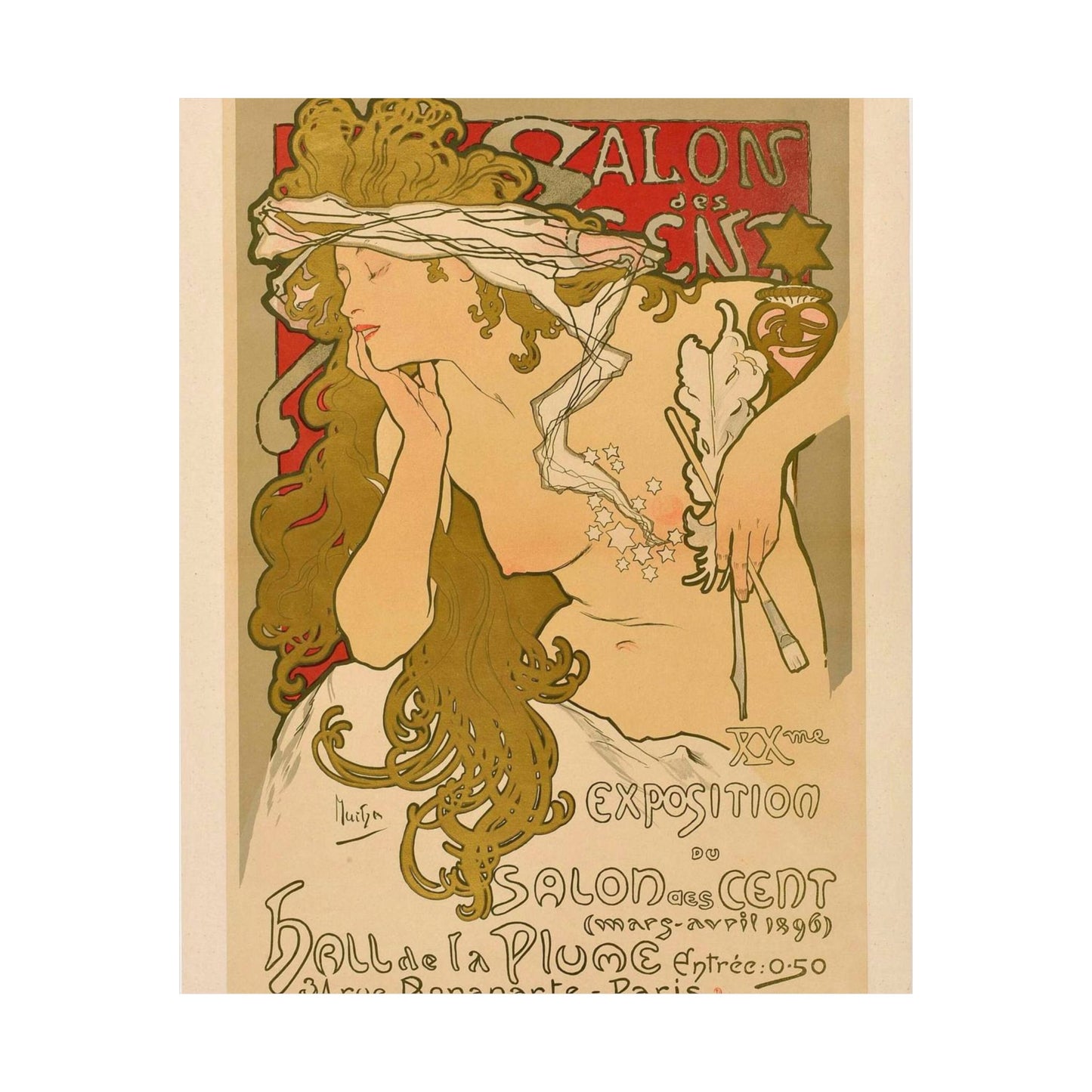 Salon des Cent (20) - mars 1896 High Quality Matte Wall Art Poster for Home, Office, Classroom