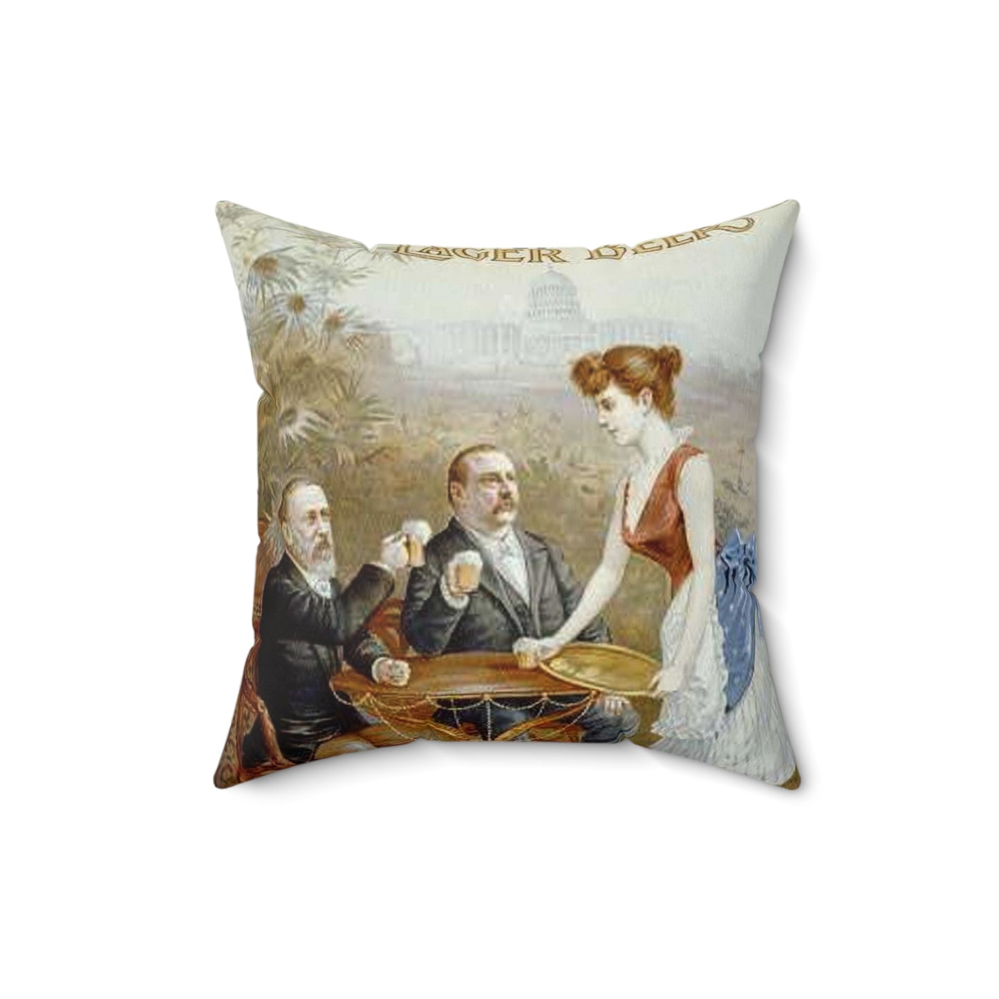 The whole nation enjoys Jos Schlitz Brewing Cos' Milwaukee lager beer Decorative Accent Square Pillow