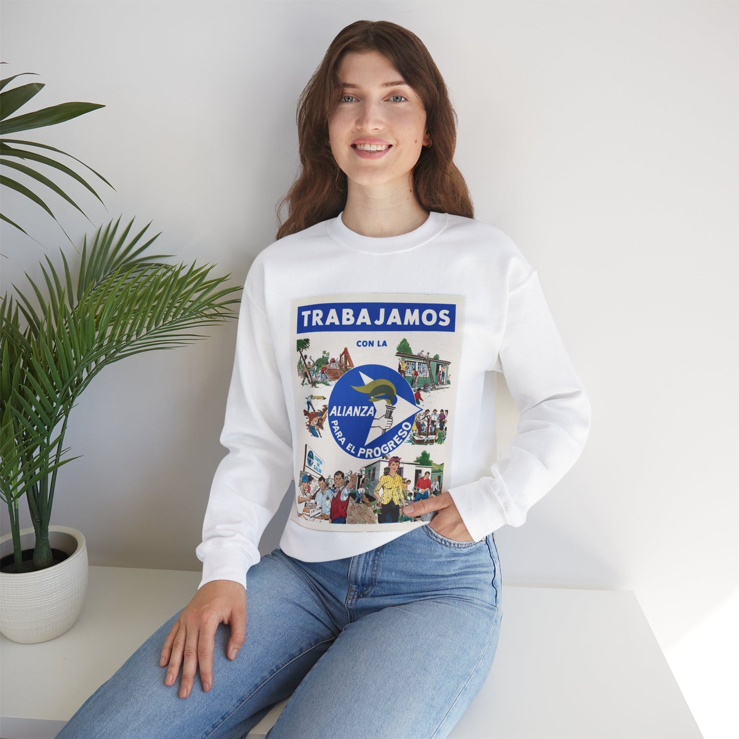 Alliance Posters, Cold War American Propaganda poster White Heavy Blend Adult Crew Neck SweatShirt