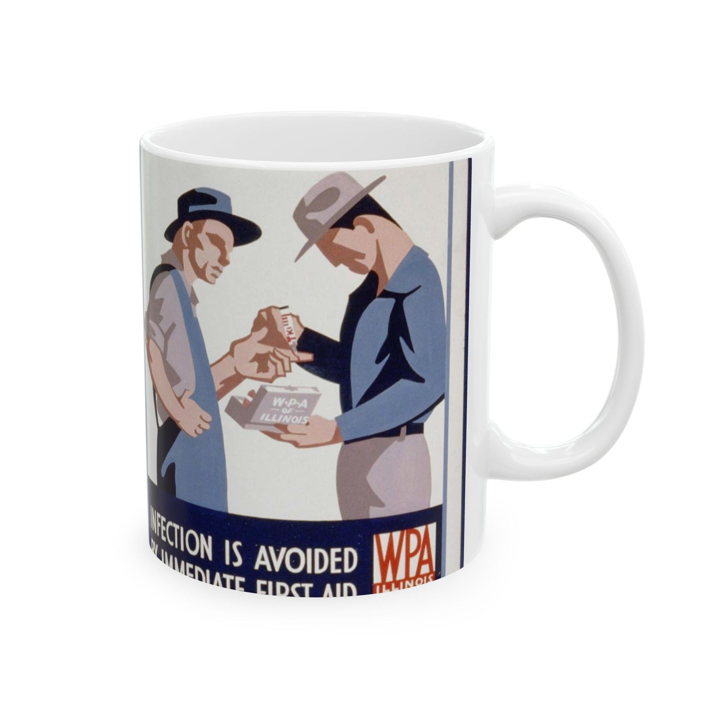 "Just a scratch" But! Infection is avoided by immediate first aid on-the-job! Beautiful Novelty Ceramic Coffee Mug 11oz