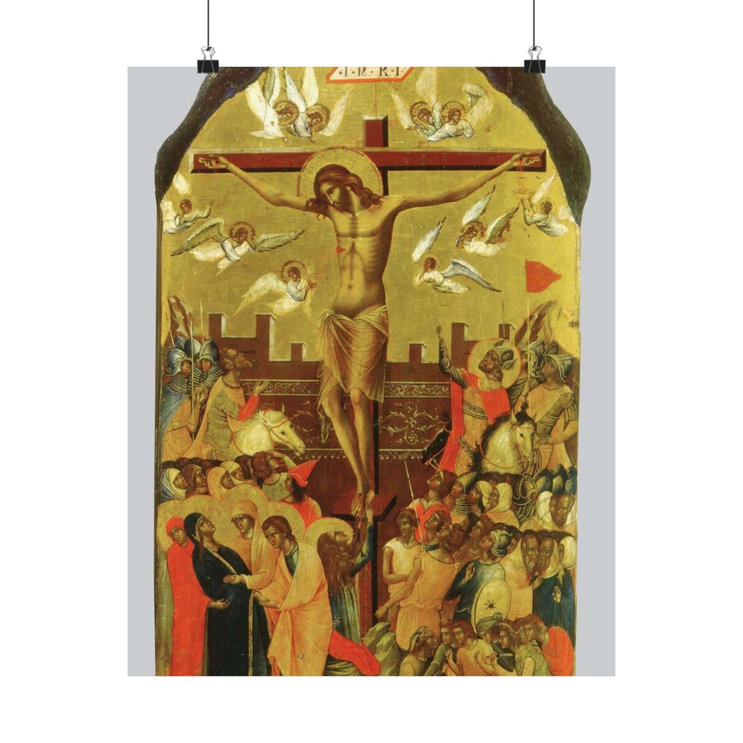 Crucifixion by Paolo Veneziano (Byzantine museum) High Quality Matte Wall Art Poster for Home, Office, Classroom