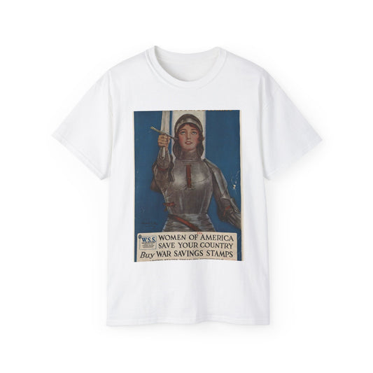 Joan of Arc Saved France White T-Shirt Gildan 2000 Cotton Unisex