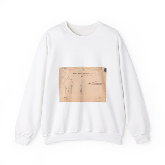 Patent drawing - Drawing of Combined Military Cloak and Mattress Public domain  image White Heavy Blend Adult Crew Neck SweatShirt