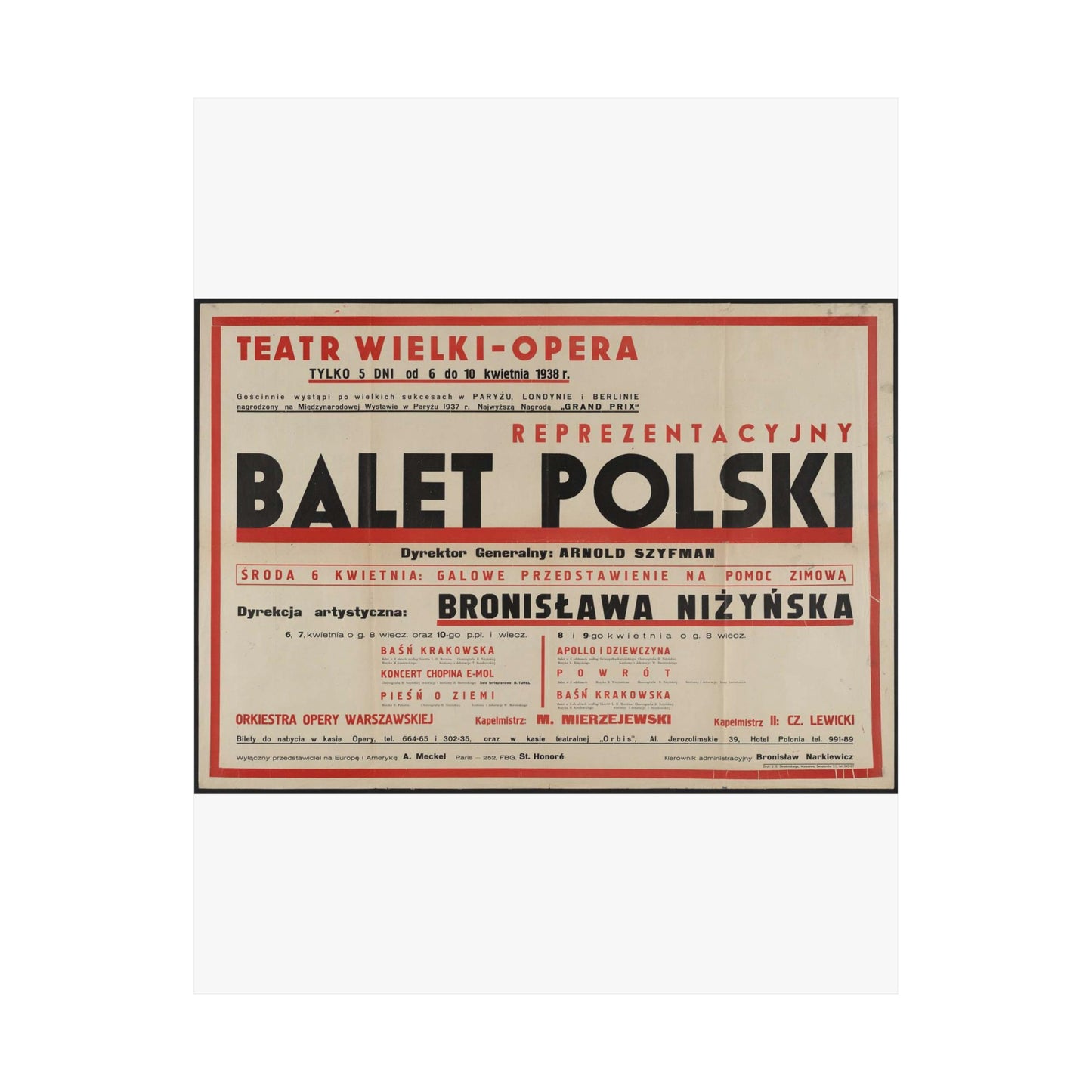 Balet Polski [2] High Quality Matte Wall Art Poster for Home, Office, Classroom